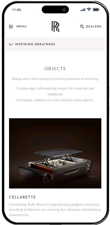 Website Terminology: 55 Essential Terms To Know In 2026 7 An example of the terminology used in Rolls Royce's web copy