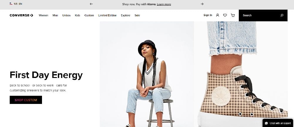 What Is Responsive Web Design? Definition, Benefits + Examples From Top Brands 3 Converse homepage