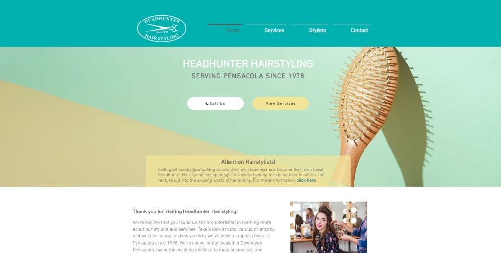 Why Having A Good Website Design Is Still Important In 2026 3 Headhunter Hairstyling website screenshot