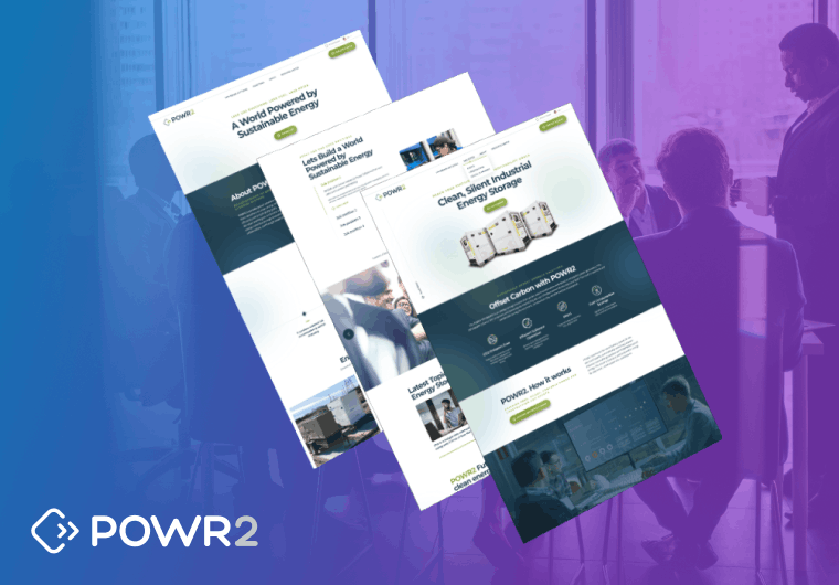 POWR2 sustainable energy website design showcase featuring clean energy solutions and responsive industrial service pages