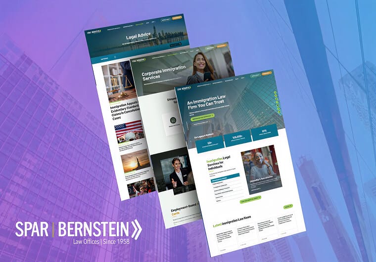 Spar & Bernstein immigration law website design showcase featuring responsive legal service pages and modern attorney-focused layouts
