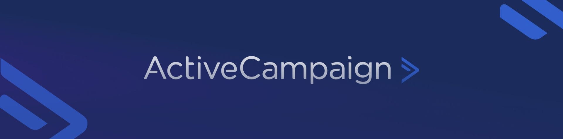 ActiveCampaign's logo on a dark blue background