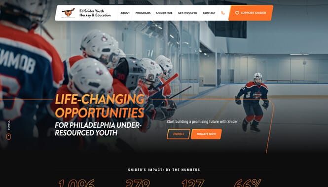Sports & Entertainment Web Design 27 Ed Snider website screenshot