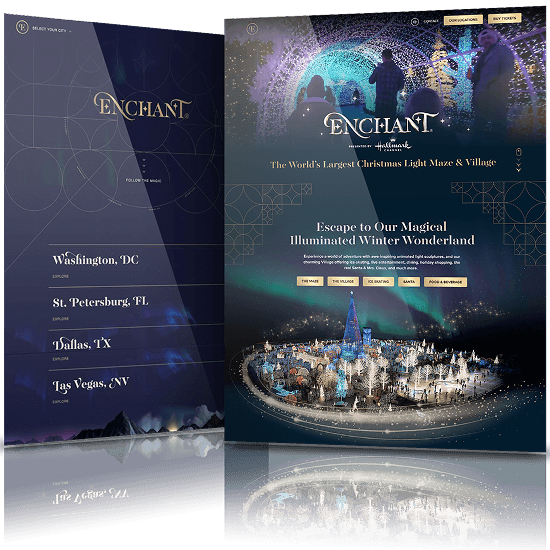 Image showing the before and after of Enchant's website design
