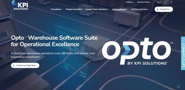Software & Tech Web Design 28 Custom OPTO website design built to highlight warehouse software solutions focused on operational excellence and automation efficiency.