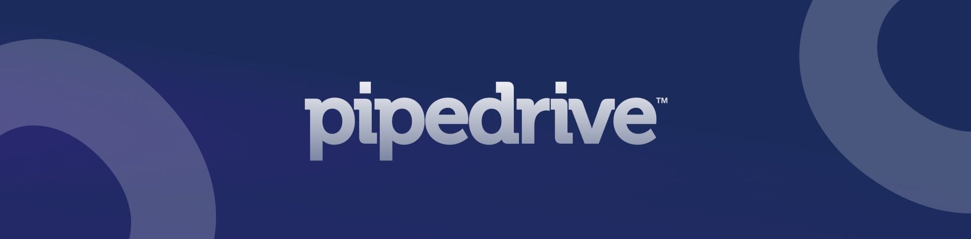 Pipedrive's logo on a dark blue background