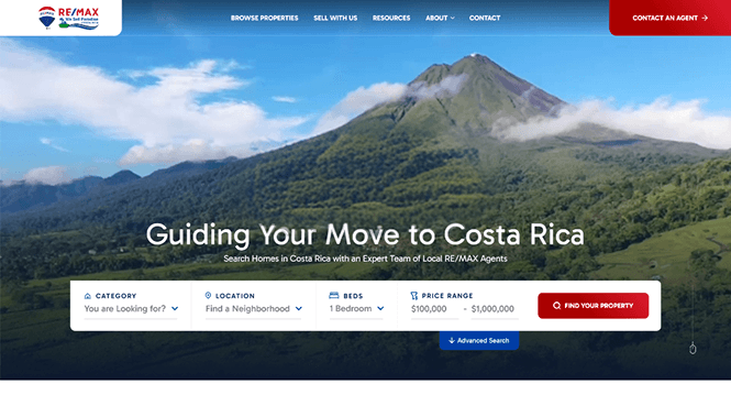 Real Estate Website Design 52 Remax Costa Rica website screenshot