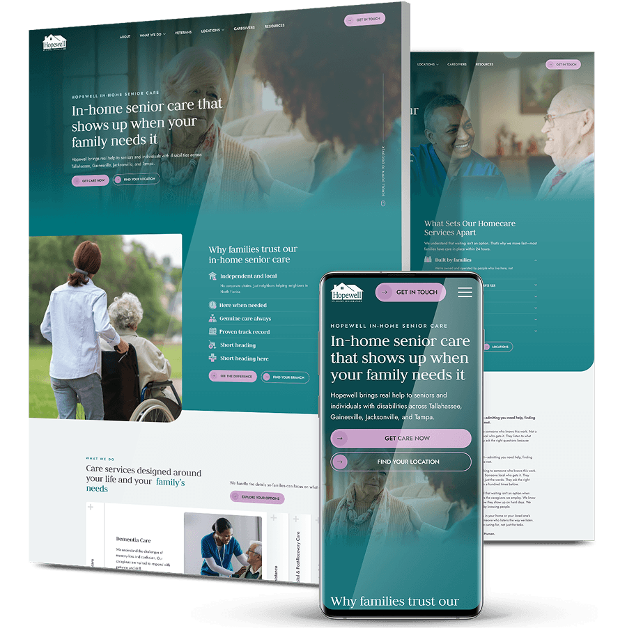 Image showing Hopewell's design on desktop and mobile