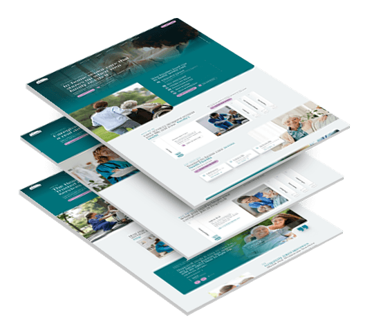 Three stacked images of Hopewell's website design