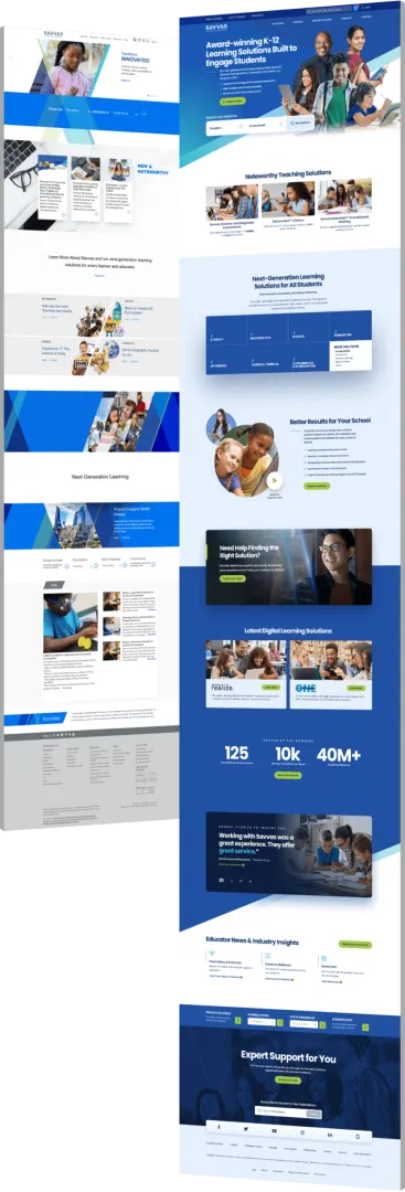Savvas Website Redesign Before and After - Digital Trends - Optimized