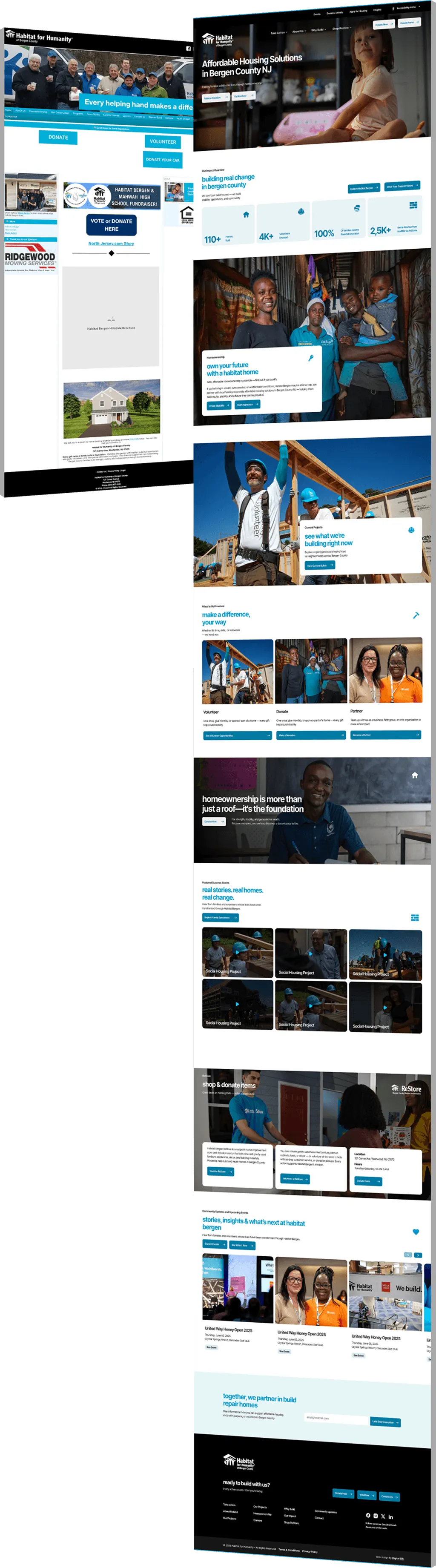 Image showing the before and after of Habitat for Humanity's website design - optimized