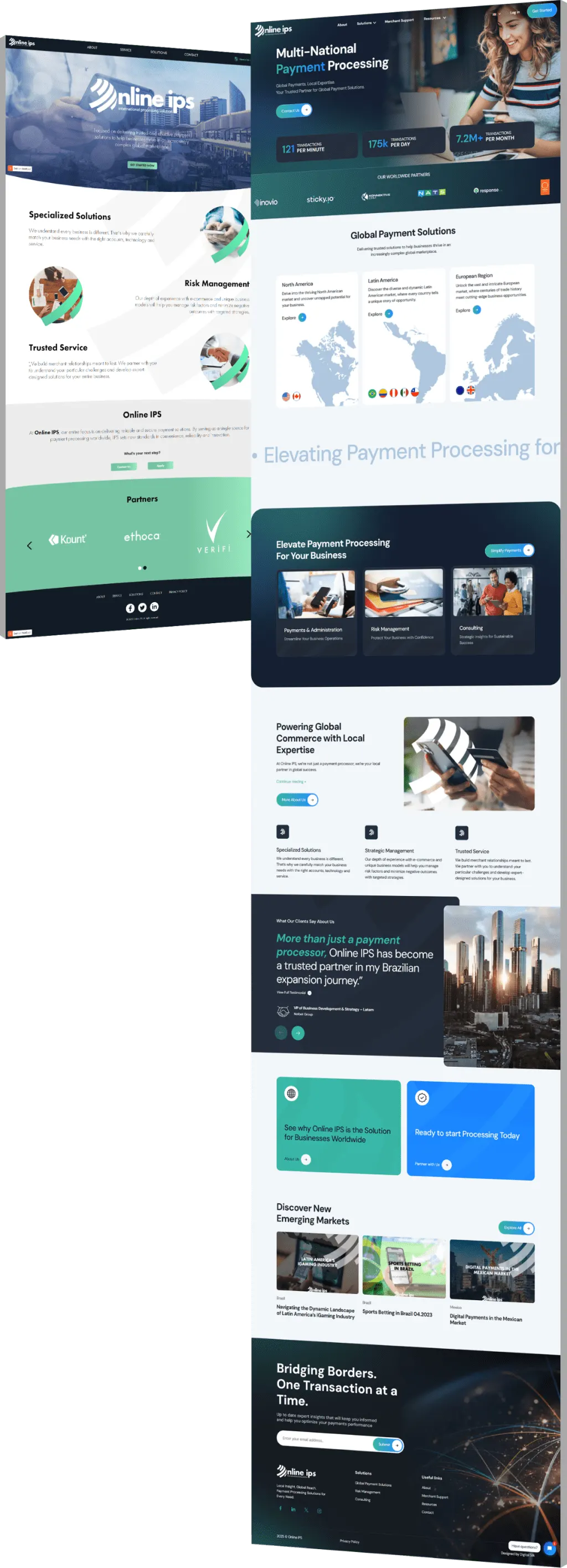 Online IPS website redesign comparison featuring global payment processing solutions, fintech services, responsive business layouts, and modern international commerce web design - optimized
